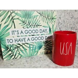 Rae Dunn America LL‎ "USA" Red Candle 11.4oz Summer Sun Scent NEW